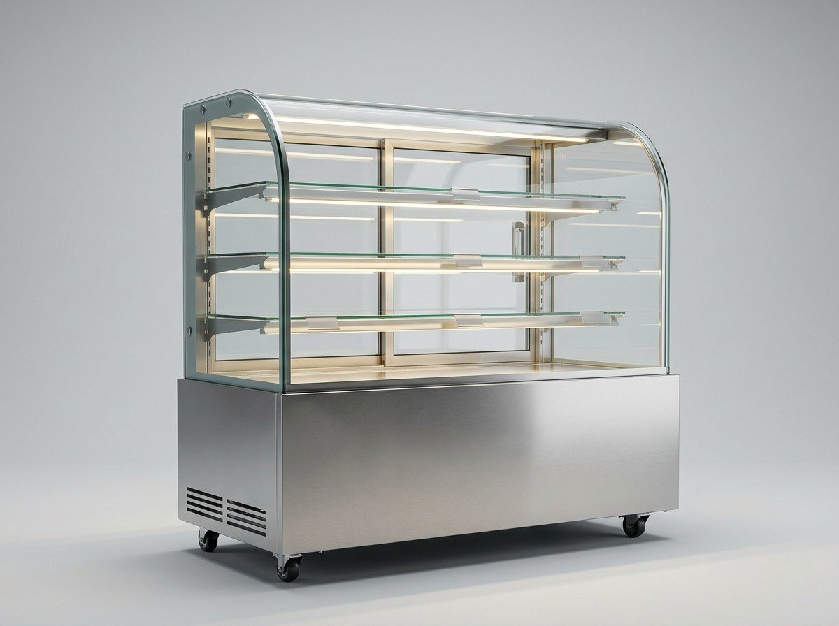 3-Tier Refrigerated Glass Display Counter - Commercial Kitchen Equipment Mangaluru